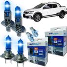 Kit lâmpada shocklight super branca farol alto baixo e lanterna h1 h7 t10 duplo foco 55w 12v 8500k