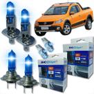 Kit lâmpada shocklight super branca farol alto baixo e lanterna h1 h7 t10 duplo foco 55w 12v 8500k