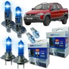 Kit lâmpada shocklight super branca farol alto baixo e lanterna h1 h7 t10 duplo foco 55w 12v 8500k Kit lâmpada shocklight super branca farol alto baixo e lanterna h1 h7 t10 duplo foco 55w 12v 8500k