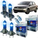 Kit lâmpada shocklight super branca farol alto baixo e lanterna h1 h7 t10 duplo foco 55w 12v 8500k