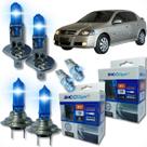 Kit lâmpada shocklight super branca farol alto baixo e lanterna h1 h7 t10 duplo foco 55w 12v 8500k