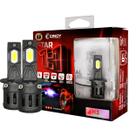 Kit Lâmpada Super LED Cinoy Star Mini Zoom 6000K Branco Puro Design 11 Plug Play Alta Durabilidade H1, H3, H4, H7, H11, H27, 9005, 9006, 9012