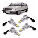 Kit Lâmpada Super Led Farol + Milha Gol Quadrado 6000k