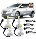 Kit Lâmpada Super Led Farol + Milha Onix E Prisma 2013 A 2018