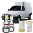 Kit Lampada Super Led Luz Alta Baixa Fiorino 6000k + Pingo T10