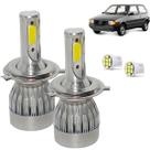 Kit Lâmpada Super Led Uno 1985 a 1990 Farol Alto e Baixo H4 20000 Lumens