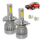 Kit Lâmpada Super Led Uno Mille 2004 a 2010 Farol Alto e Baixo H4 20000 Lumens