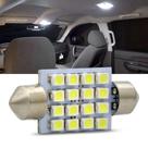 Kit Lâmpada Torpedo de 39mm com 16 Leds 10 unid 12V 6000K