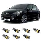 Kit Lampadas De Led Premium Internas + Placa Peugeot 307 T10 Branco Branco-fri