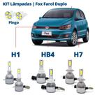 Kit Lâmpadas Fox Farol Duplo 2010 2011 2012 2013 2014 2015 2016 Super Led C6 6000k 7200 Lms Branca