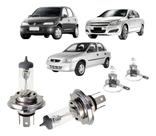 Kit lampadas halogena h4/h3 foco simples p/ gm astra/celta/classic/corsa/corsa/classic/vectra/tracker 12v 55w