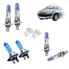 Kit Lâmpadas Halógena Super Branca H7 H1 H1 Farol Baixo Alto e Milha Pegeout 206 2005 2006 2007 2008