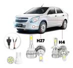 Kit Lampadas Led Chevrolet Cobalt 2011 A 2016 H4 H27 20000lm