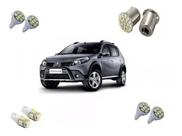 Kit Lampadas Led Sandero 2018 Teto Placa Ré Farolete Pingo
