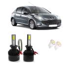 Kit Lâmpadas Led Tech One 8000k Azulado Farol Milha Pegeout 206 2007 2008