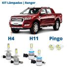 Kit Lâmpadas Ranger 2013 a 2016 Super Led C6 6000k Branca 7200 Lumens