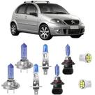 Kit lâmpadas super branca h1 h7 h11 citroen c3 2009 a 2012