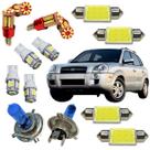 Kit Lâmpadas Super Branca H4 12v 60w 8500k Farol Alto Baixo e Leds Teto Placa Farolete Ré Pingão Torpedo Hyundai Tucson