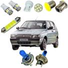 Kit Lâmpadas Super Branca H4 Farol Alto Baixo e Leds Pingão T10 Torpedo De Placa Ré Teto Farolete Fiat Uno Mille Kit Lâmpadas Super Branca H4 Farol Alto Baixo e Leds Pingão T10 Torpedo De Placa Ré Teto Farolete Fiat Uno Mille