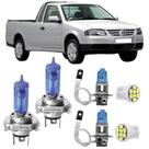 Kit lâmpadas super brancas 8500k vw saveiro g4 h4 h3 t10