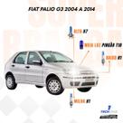 Kit Lâmpadas Super Brancas TechOne Fiat Palio G3 2004 a 2014 com Brinde