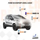 Kit Lâmpadas Super Brancas TechOne Ford EcoSport 2018 a 2020 com Brinde