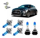 Kit Lâmpadas Super Brancas Veloster Farol Alto Baixo Milha