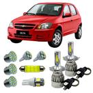 Kit Lâmpadas Super Led Farol Alto Baixo H4 Gm Celta Kit Leds Placa Teto Ré Farolete Kit Lâmpadas Super Led Farol Alto Baixo H4 Gm Celta Kit Leds Placa Teto Ré Farolete
