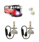 Kit Lâmpadas Super Led Farol Alto Baixo VW Kombi 1976 à 2014
