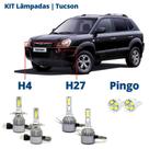 Kit Lâmpadas Tucson 2006 2007 2008 2009 2010 2011 2012 2013 Super Led C6 6000k 7200 Lumens Branca