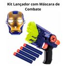 Kit Lançador Máscara De Combate Diversão Verdadeiros Heróis 4 Dardos Brincadeira Aventura