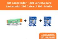 KIT Lancetador + 200 Lancetas 28G - Medix KIT Lancetador + 200 Lancetas 28G - Medix