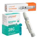 Kit lancetador + 200un lancetas 28g - uniqmed tamanho:28g