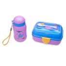 Kit lanche fundo do mar garrafa plástica 500ml + marmita 700ml leo&leo