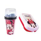 Kit lanche infantil sanduicheira mini shakeira minnie vermelho plasutil