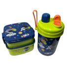 Kit Lancheira Infantil com 2 Potes Empilháveis e Garrafinha 600ml