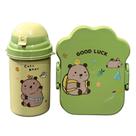 Kit Lancheira Infantil Marmita 900ml com Garfo e Garrafa 500ml Ursinho