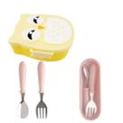 Kit Lancheira Marmita Coruja C/ Estojo Aço Inox Colher Garfo
