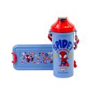 Kit Lancheira Marmita Infantil Talher e Garrafa Spider-Man