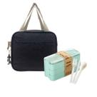 Kit Lancheira Térmica e Pote Marmita 900ml 3 Camadas Rosa Lancheira Fitness Trabalho Escola Almoço