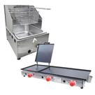 Kit Lanchonete Chapa 90cm com Prensa e Fritadeira Profissional 1 Cuba Alcamar
