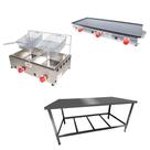 Kit Lanchonete Mesa de Manipulação 120x55cm + Fritadeira a Gás 2 Cuba + Chapa a Gás 90cm Alcamar