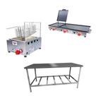 Kit Lanchonete Mesa de Manipulação 190x70cm + Fritadeira a Gás 1 Cuba + Chapa a Gás 90cm Alcamar