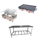 Kit Lanchonete Mesa de Manipulação 190x70cm + Fritadeira a Gás 2 Cuba + Chapa a Gás 60cm Alcamar Kit Lanchonete Mesa de Manipulação 190x70cm + Fritadeira a Gás 2 Cuba + Chapa a Gás 60cm Alcamar