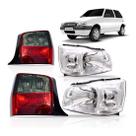 Kit lanternas fumê + farol cristal uno 2004 2005 2006 2007 2008 2009