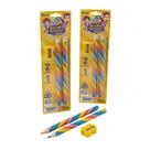 Kit Lápis Arco-Íris Grafite Multicolorido Apontador Maria Clara e JP