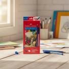 Kit Lápis De Cor 12 Cores Faber Castell 16 Itens Hexagonal
