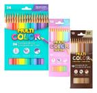 Kit Lápis De Cor 36 Cores Multicolor + 12 Tons Pele Multicolor + 10 Pastel Multicolor