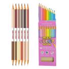 Kit Lápis De Cor 6 Unidades Bicolor Tons Pele C/ 10 Cores Pastéis Resistente Kit Lápis De Cor 6 Unidades Bicolor Tons Pele C/ 10 Cores Pastéis Resistente