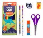 Kit Lapis De Cor E Material Escolar Dinossauros Itens Aula